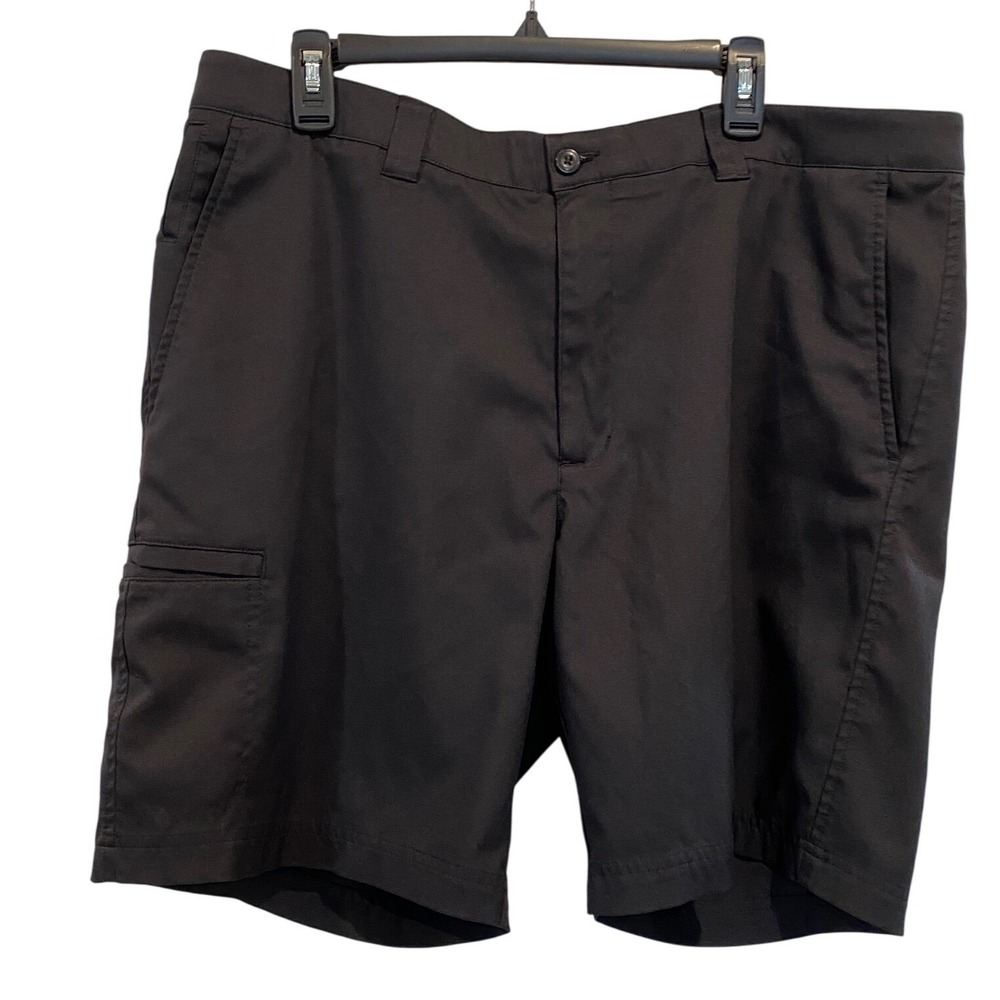 PGA Tour‎ Performance Golf Shorts Mens 38 Black Flat Front Side Pocket Stretch